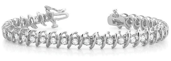 Platinum White Diamond Fashion Link Bracelet