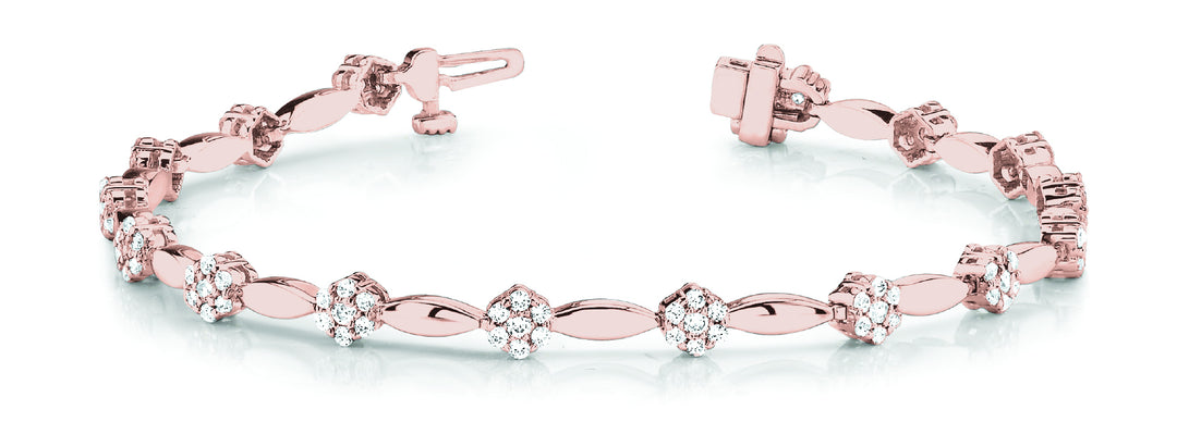 18K Rose Gold Multi-Diamond Fashion Bracelet