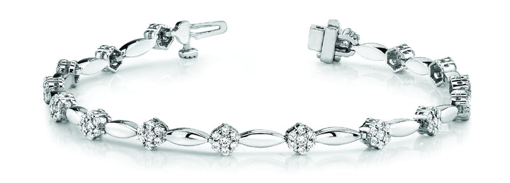 Platinum White Diamond Fashion Bracelet