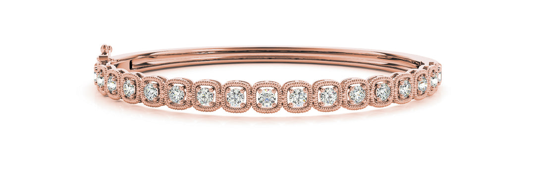 18K Rose Gold Diamond Fashion Bangle