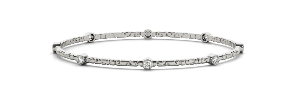 14K White Gold 1/4 ct Diamond Bangle Bracelet