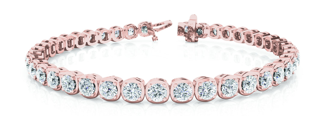 14K Rose Gold 2.16 ctw Diamond Line Bracelet