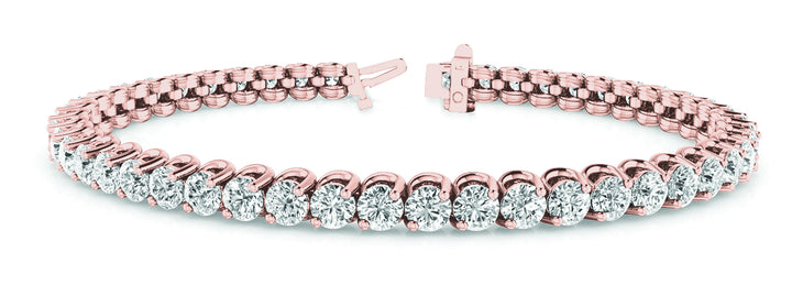 18K Rose Gold 2ctw Round Diamond Tennis Bracelet