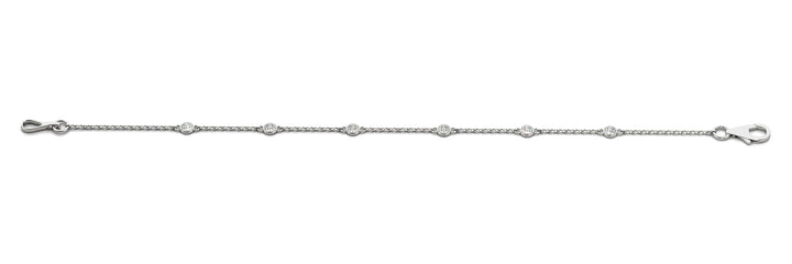 18K White Gold Round Diamond Fashion Bracelet