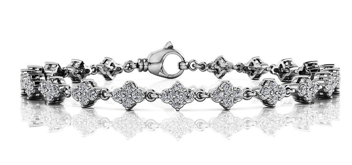 18K White Gold Round Diamond Fashion Bracelet
