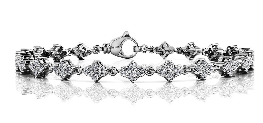 14K White Gold 2ctw Round Diamond Fashion Bracelet