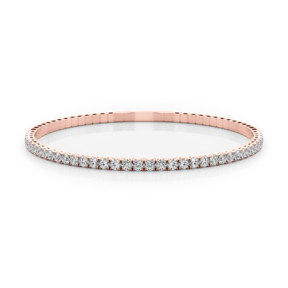 14K Rose Gold Diamond Flex Bangle Bracelet