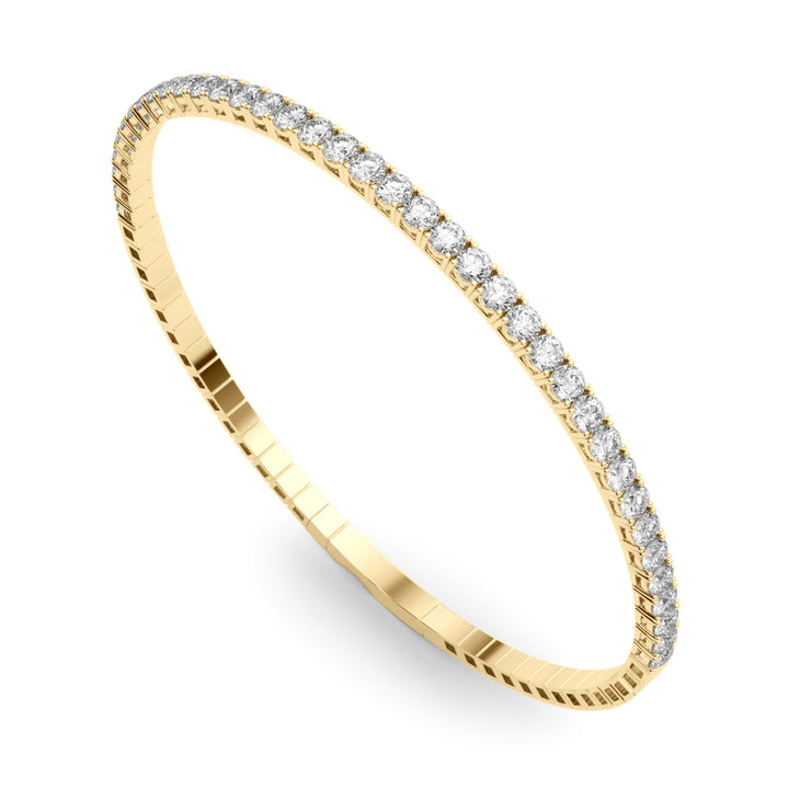 18K Yellow Gold Multi-Diamond Flex Bangle Bracelet