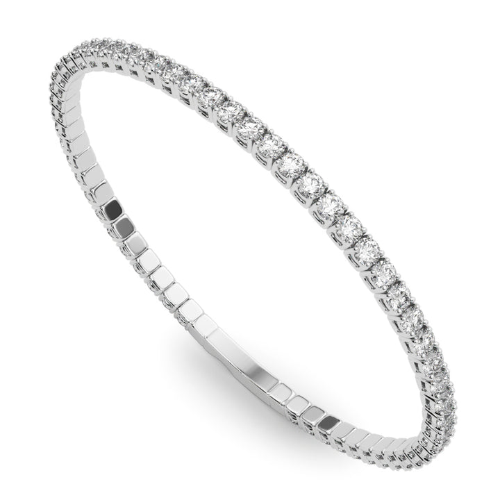 14K White Gold Diamond Flex Bangle Bracelet