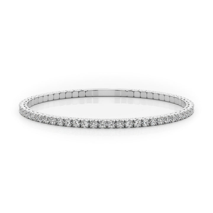 14K White Gold Diamond Flex Bangle Bracelet