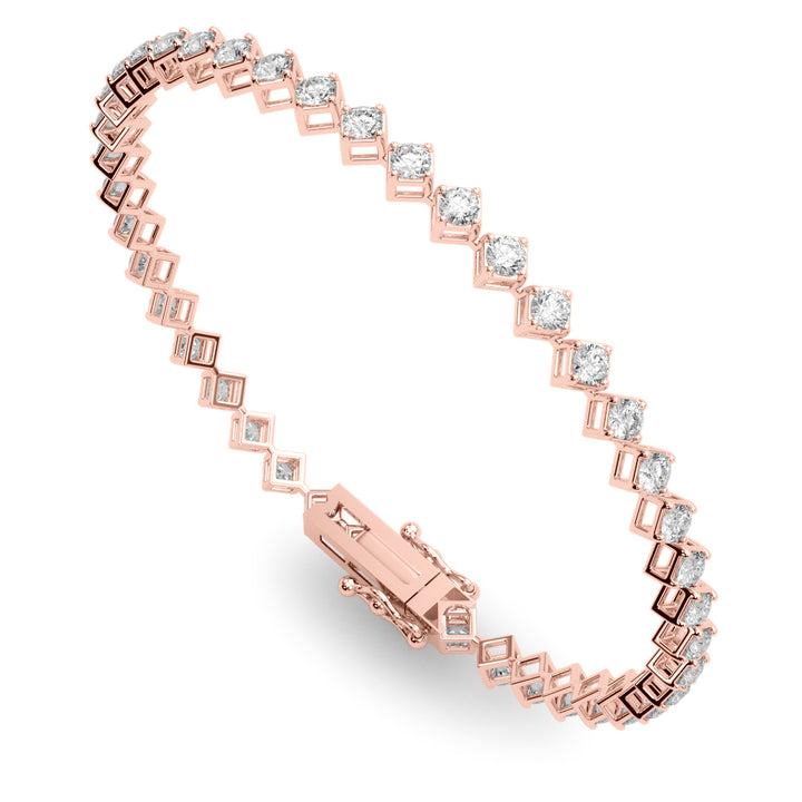 Rose Gold 1.5 CT Diamond Line Bracelet