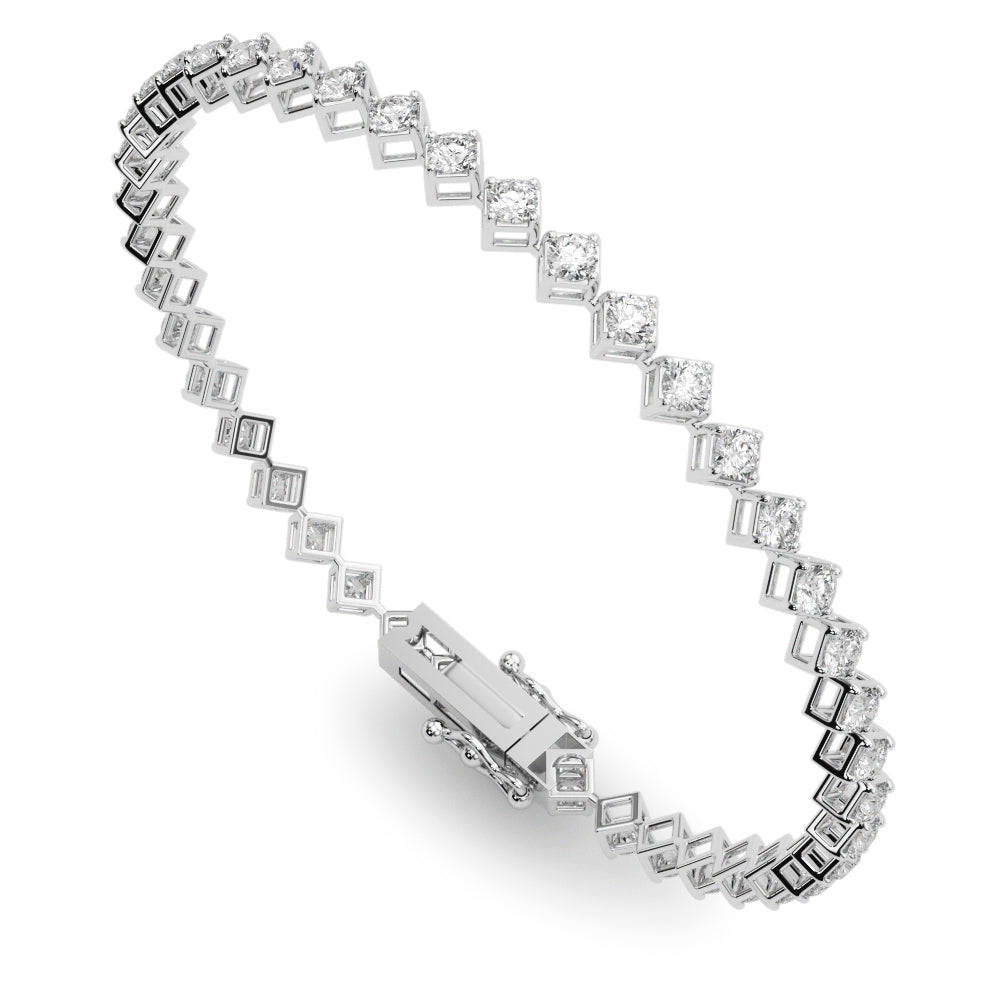 14K White Gold 1.5 ctw Diamond Line Bracelet