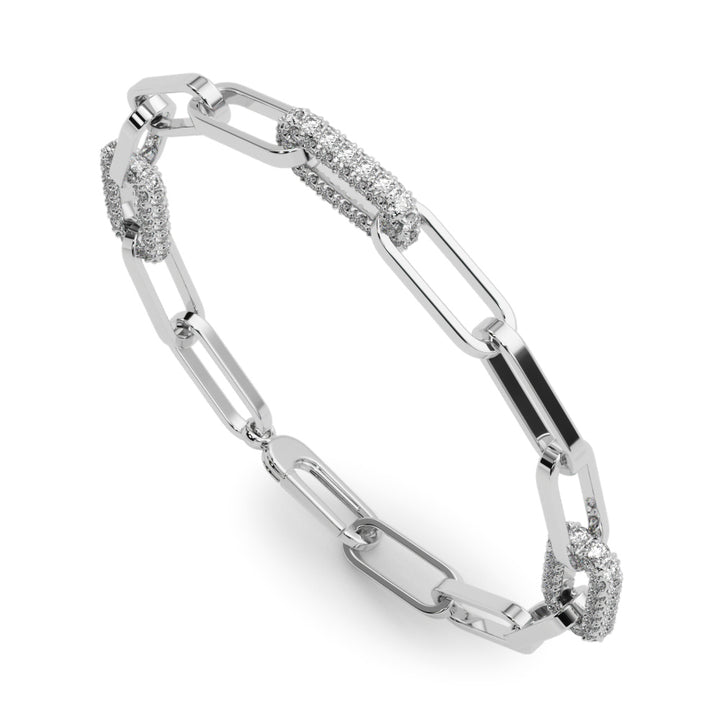 18K White Gold Diamond Link Bracelet