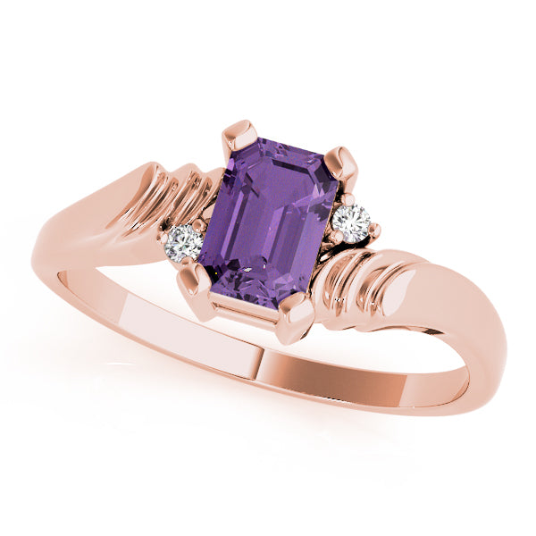 Rose Gold Emerald Diamond Fashion Ring