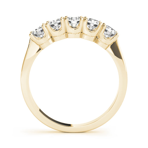 18K Yellow Gold 5-Stone Diamond Wedding Ring