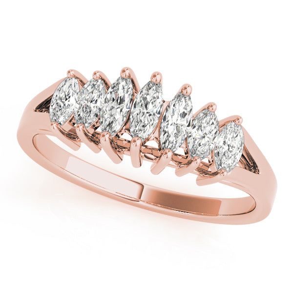 14K Rose Gold Marquise Diamond Wedding Ring