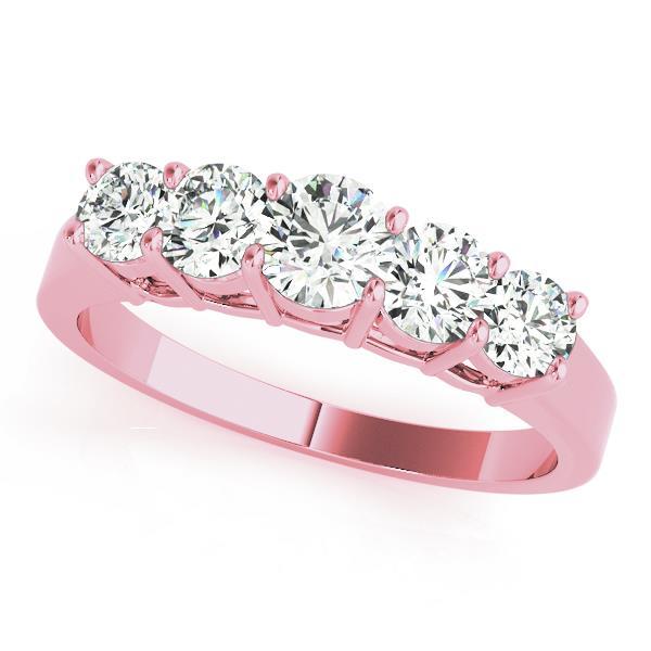 18K Rose Gold 1 ctw Diamond Wedding Band