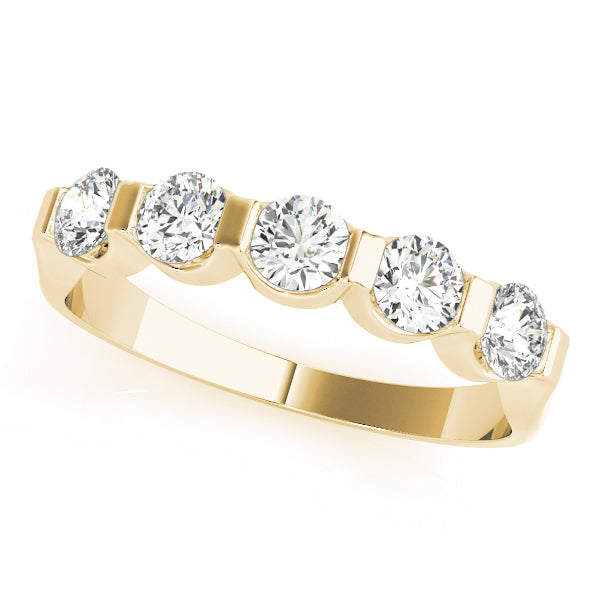 14K Yellow Gold 5-Stone Diamond Wedding Ring