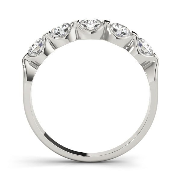 18K White Gold 5-Stone Diamond Wedding Ring