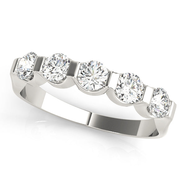 5-Stone Round Diamond Wedding Band