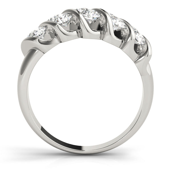 14K White Gold Round Diamond Wedding Ring