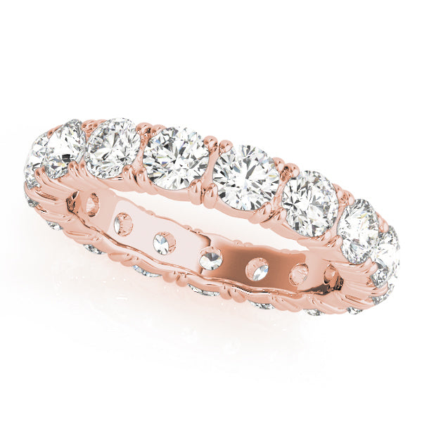 14K Rose Gold Round Diamond Wedding Ring
