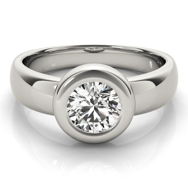 14K White Gold 1 CT Round Diamond Engagement Ring