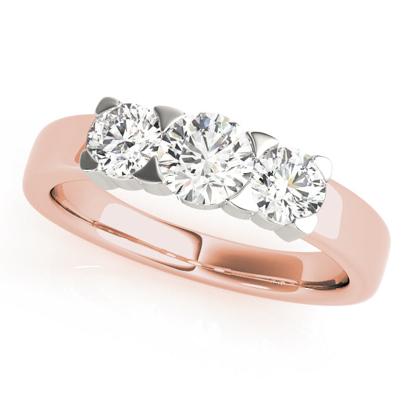 14K Rose Gold 1 CT Diamond Three-Stone Engagement Ring