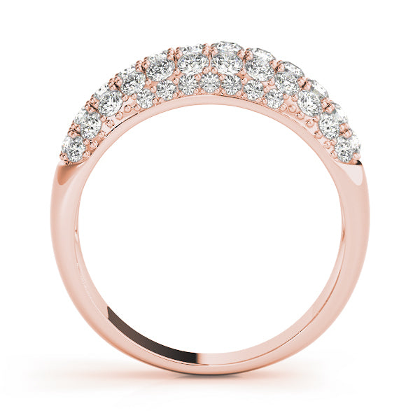 18K Rose Gold 1 ct tw Pave Diamond Wedding Ring