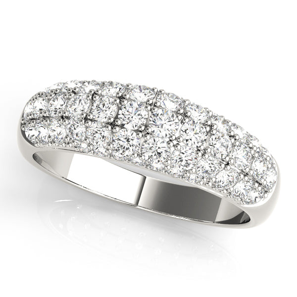 14K White Gold Pave Diamond Wedding Ring