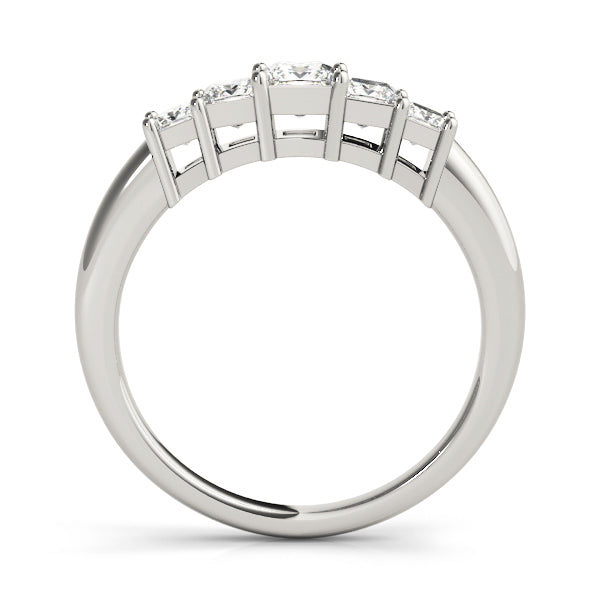 Platinum Square Diamond Wedding Ring 0.61 CT