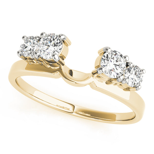 14K Yellow Gold Round Diamond Wedding Ring
