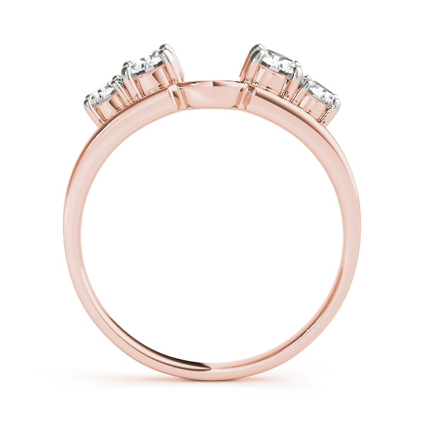 14K Rose Gold Round Diamond Wedding Ring