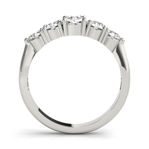 14K White Gold Diamond Wedding Band 1 ctw