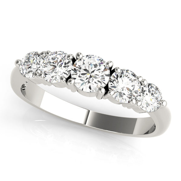 Platinum Round Diamond Wedding Ring 1 CTW