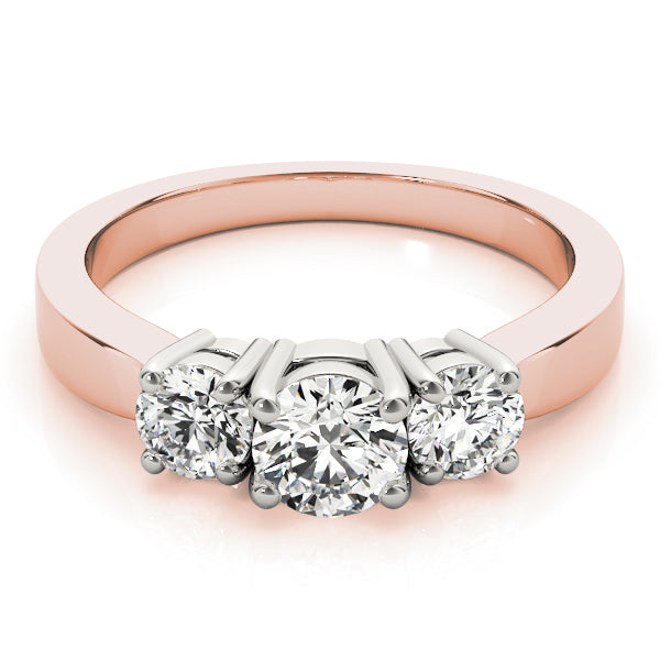 14K Rose Gold 1 CT Diamond Three-Stone Engagement Ring