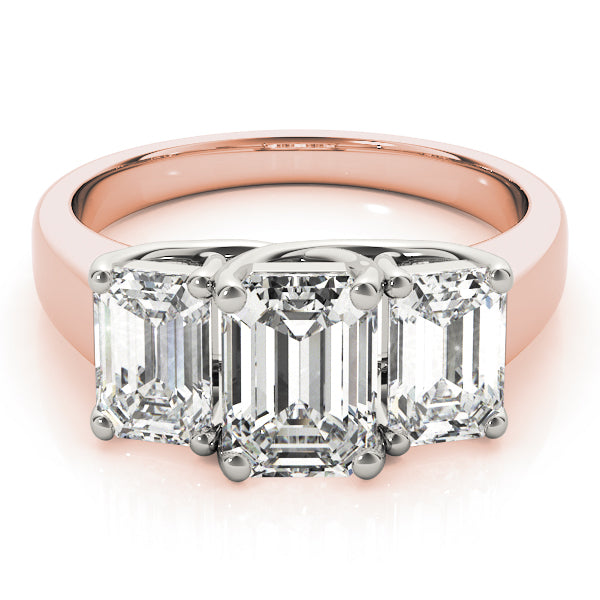 Rose Gold 0.50 ct Emerald Diamond Engagement Ring