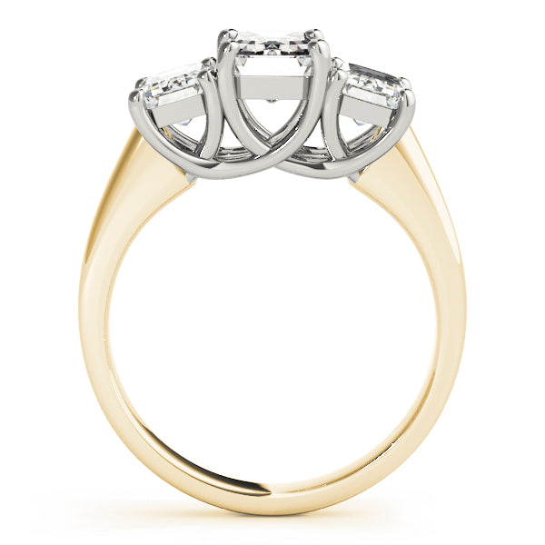 14K Yellow Gold Emerald Diamond Engagement Ring