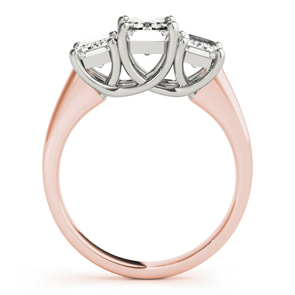 Rose Gold 0.50 ct Emerald Diamond Engagement Ring
