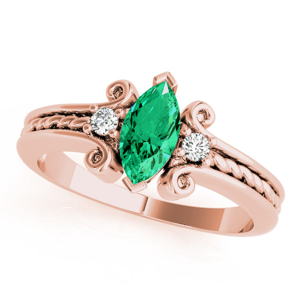 14K Rose Gold Marquise Diamond Fashion Ring