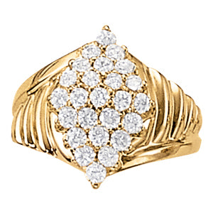 Platinum 1ctw Round Diamond Fashion Ring