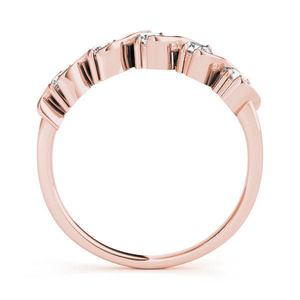 18K Rose Gold 5-Stone Diamond Wedding Ring