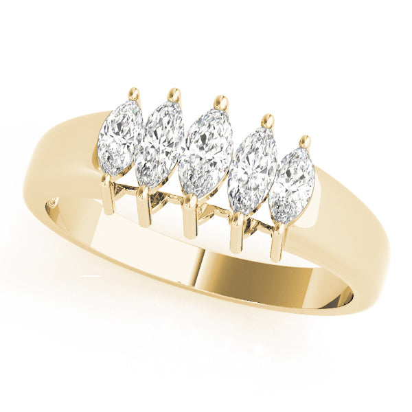 18K Yellow Gold Marquise Diamond Bridal Ring