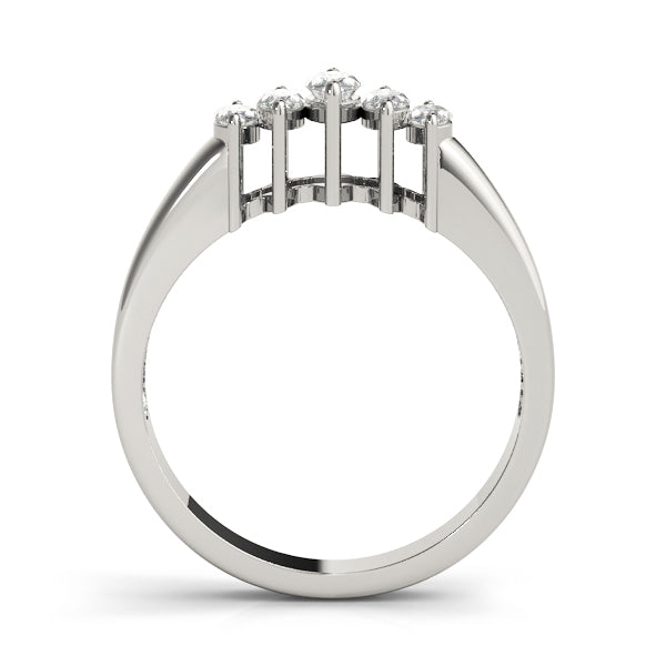 18K White Gold Marquise Diamond Wedding Ring
