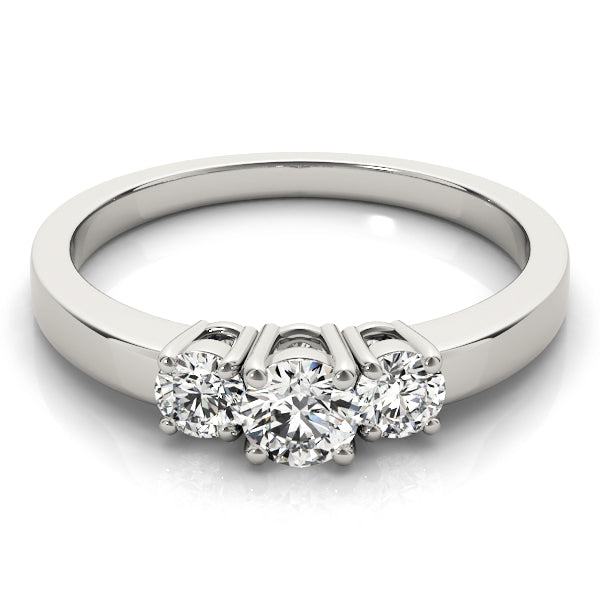 Platinum 0.5 CT Round Diamond Three Stone Engagement Ring