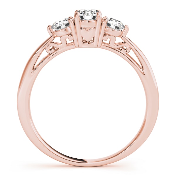 14K Rose Gold 1 1/4 ct tw Three Stone Diamond Engagement Ring