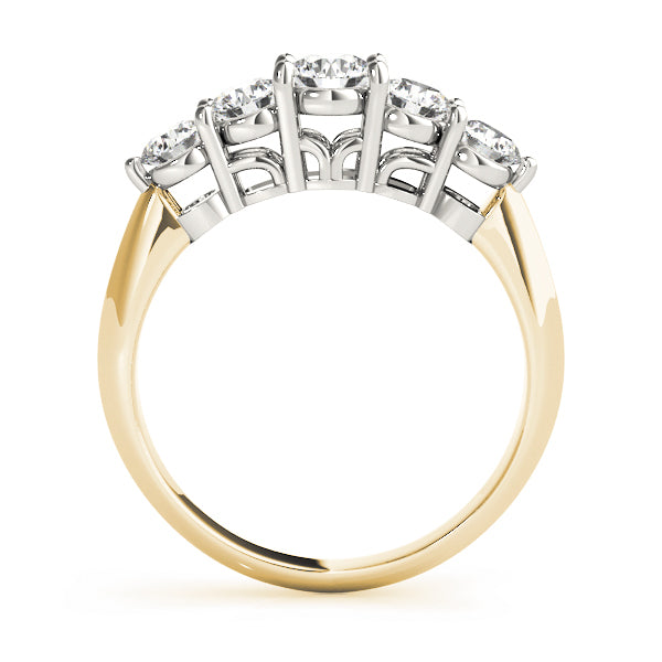 14K Yellow Gold Round Diamond Wedding Ring