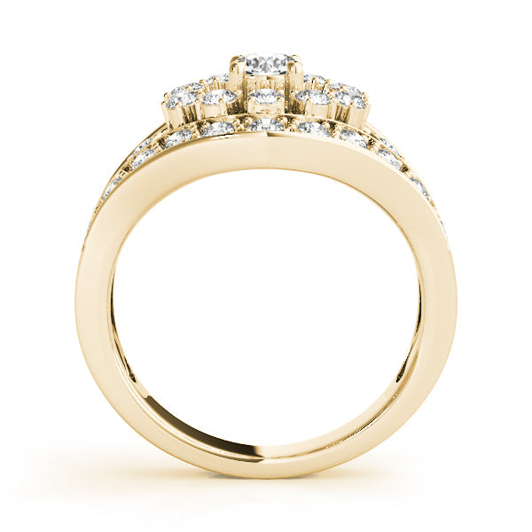 18K Yellow Gold Round Diamond Fashion Ring