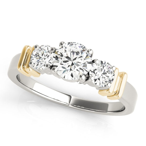 18K Yellow Gold 1 ct tw Three Stone Diamond Engagement Ring