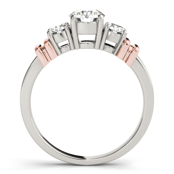 18K Rose Gold 1 ct tw Three Stone Diamond Engagement Ring